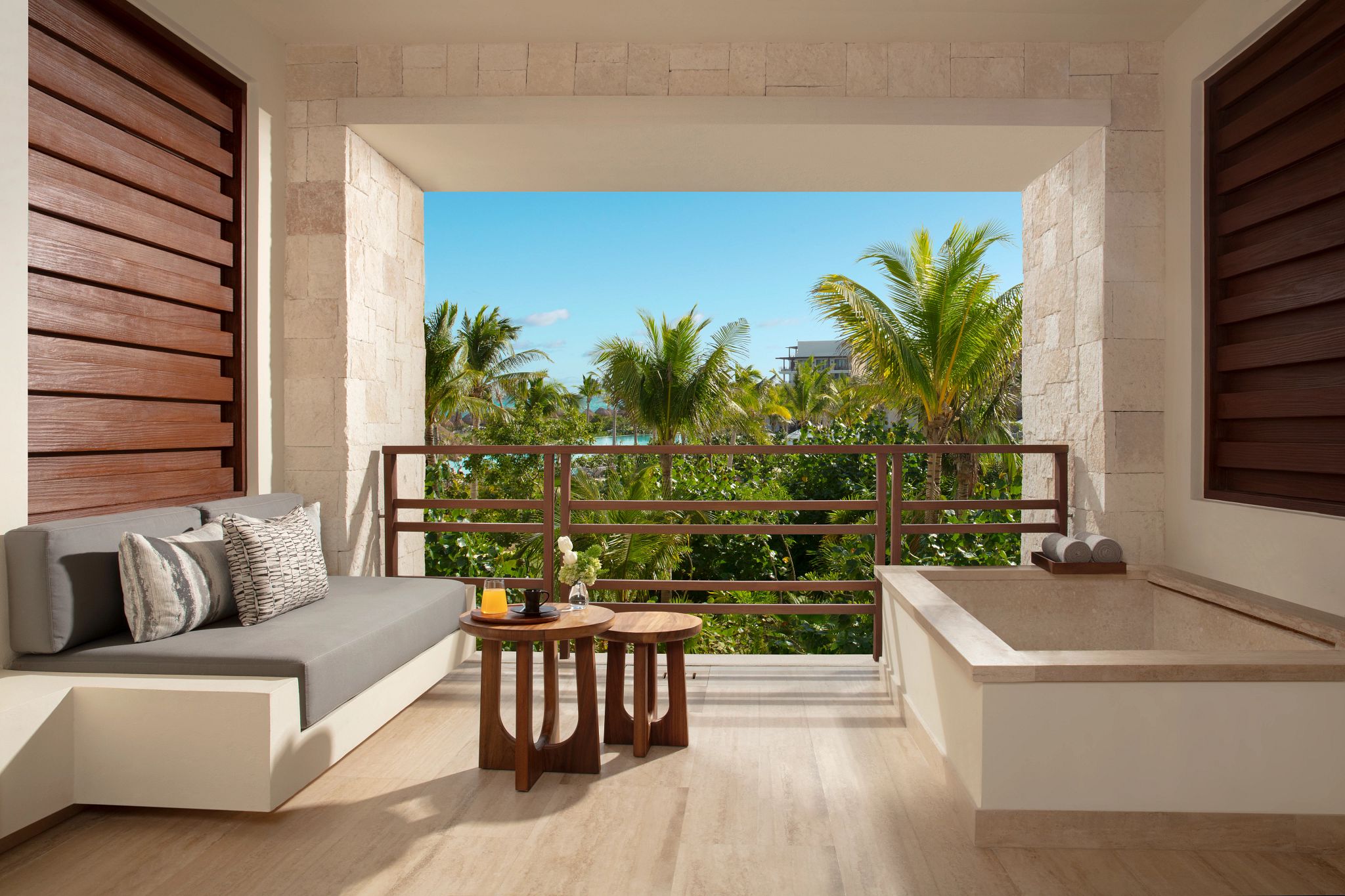A beautiful fully furnished terrace, part of the Preferred Club Junior Suite Tropical View guest room