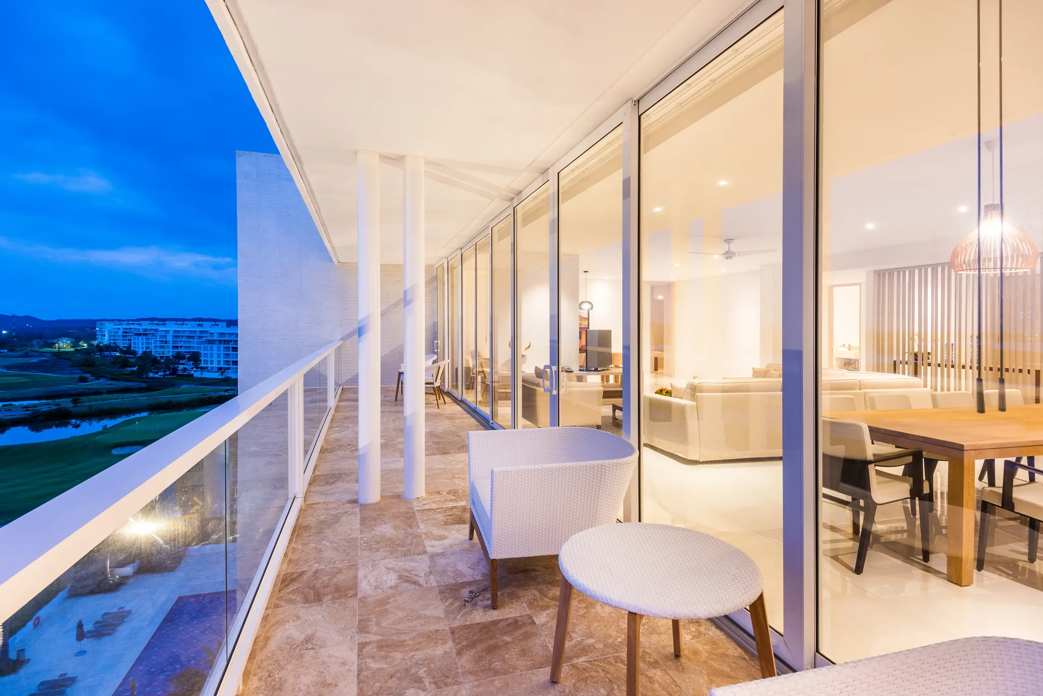 PC Presidential Suite Ocean Front terrace seating — Dreams Karibana Cartagena