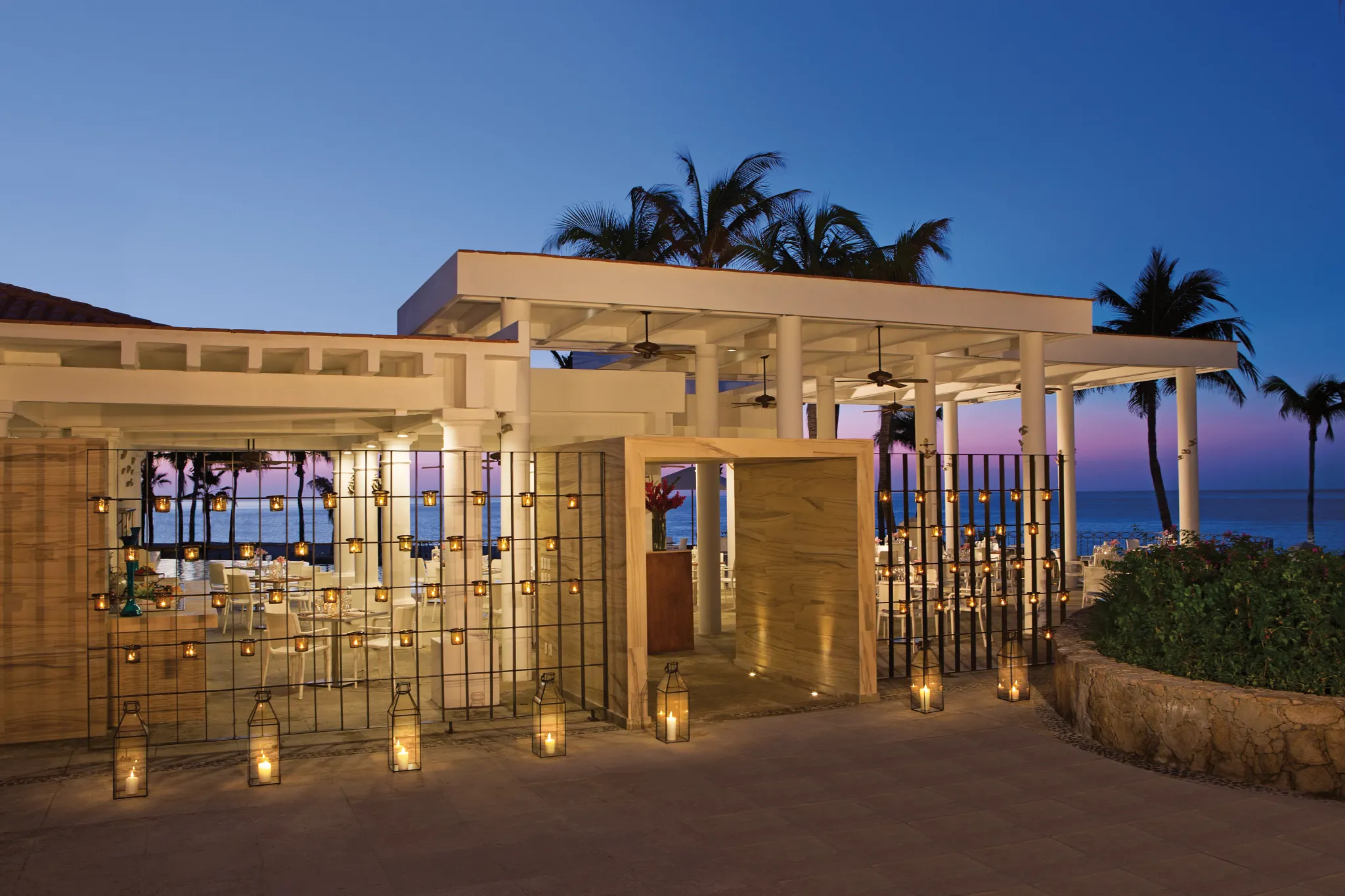 Seaside grill restaurant outdoor entrance