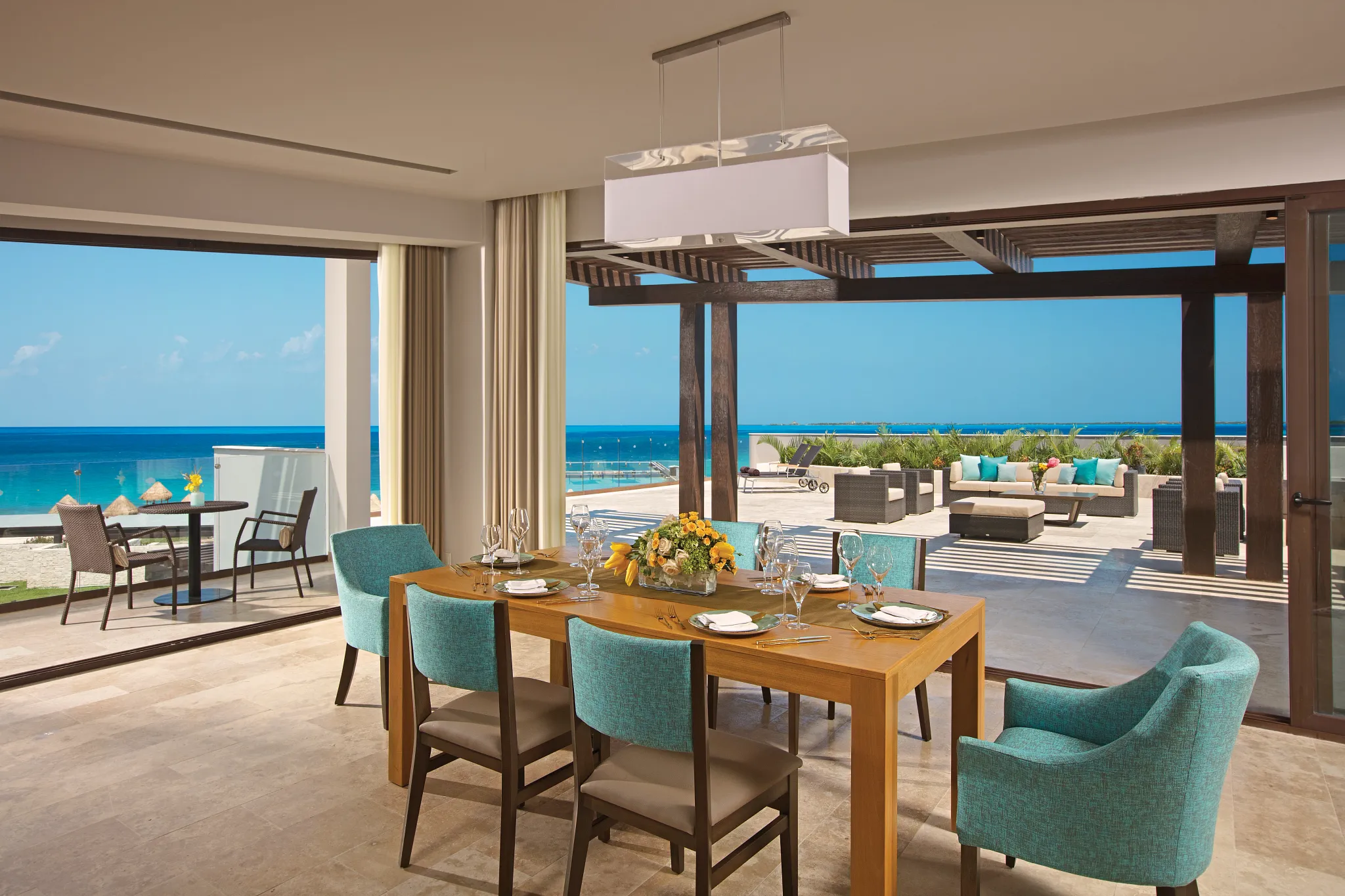 Preferred Club Paramount Suite dining and terrace Dreams Playa Mujeres