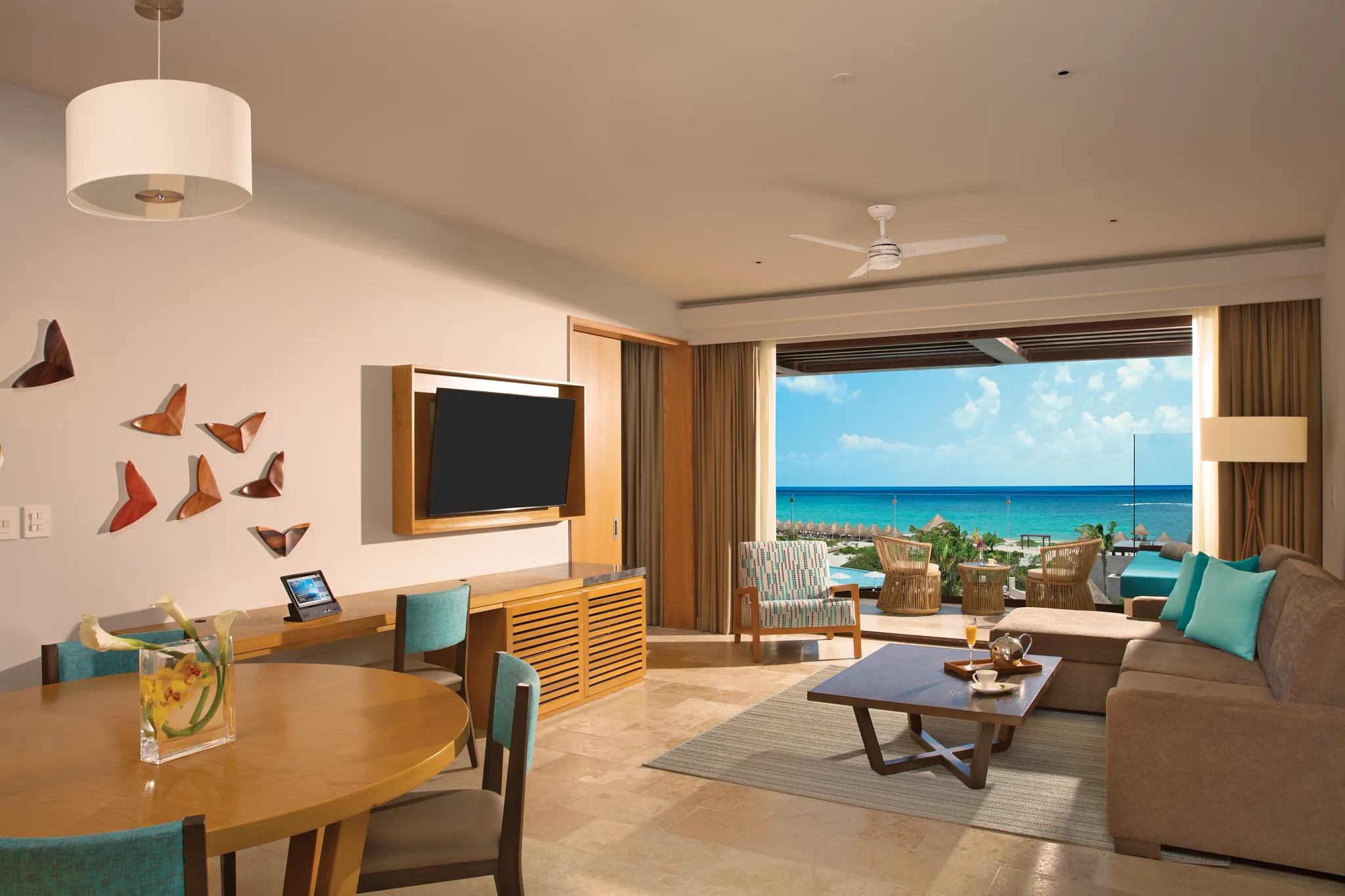 Preferred Club Family Suite living area Dreams Playa Mujeres