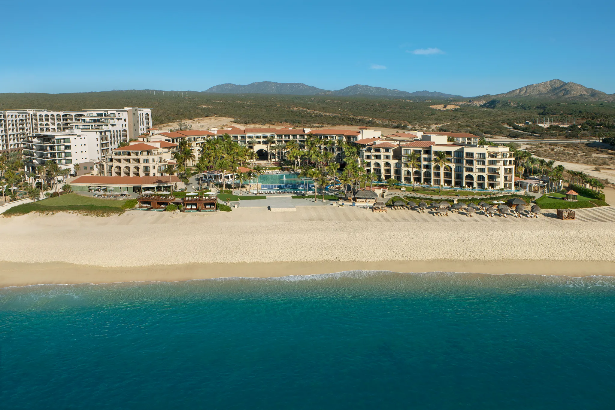 Aerial of the resort showcasing the beach and resort
