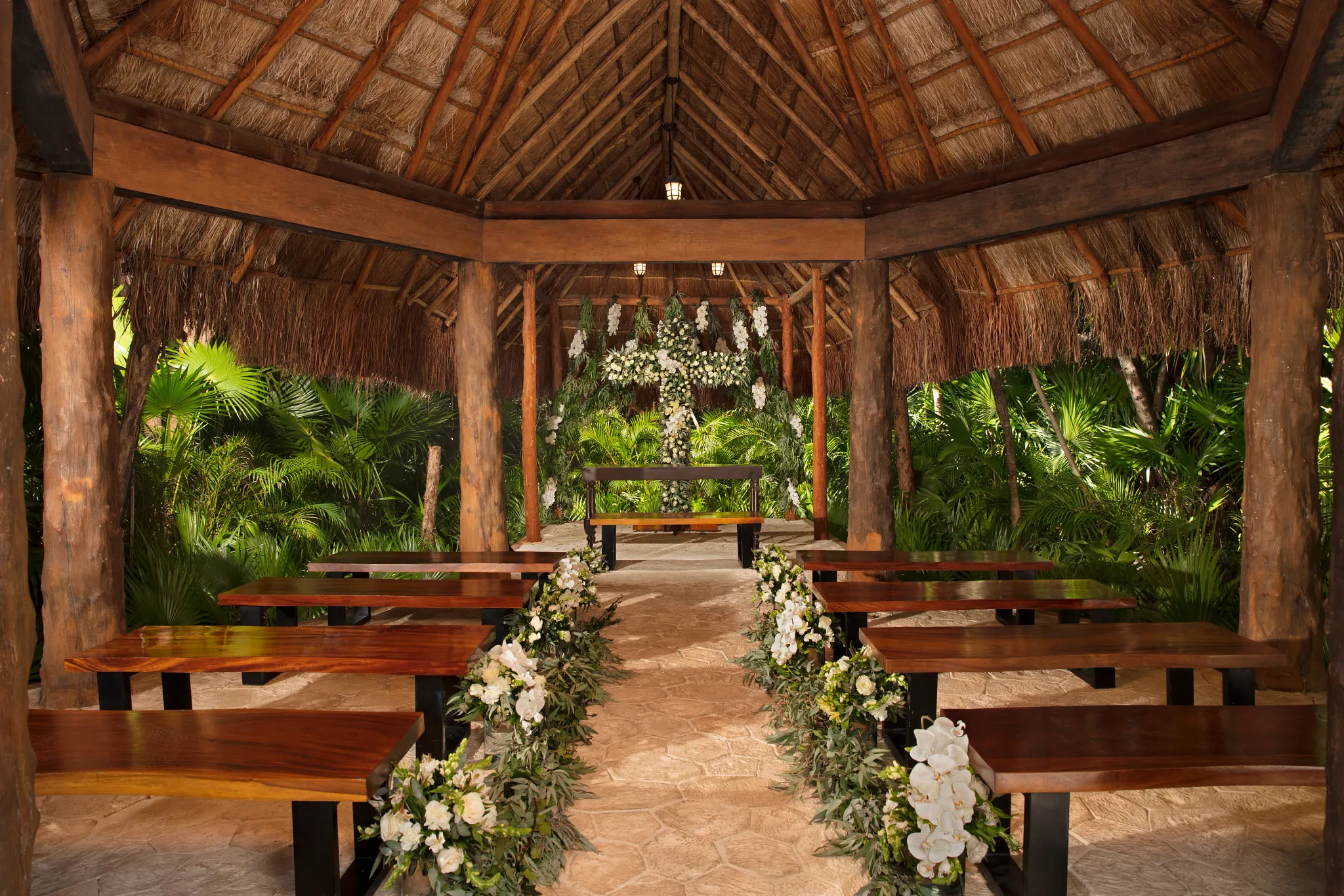 Open air wedding chapel at Dreams Sapphire. 