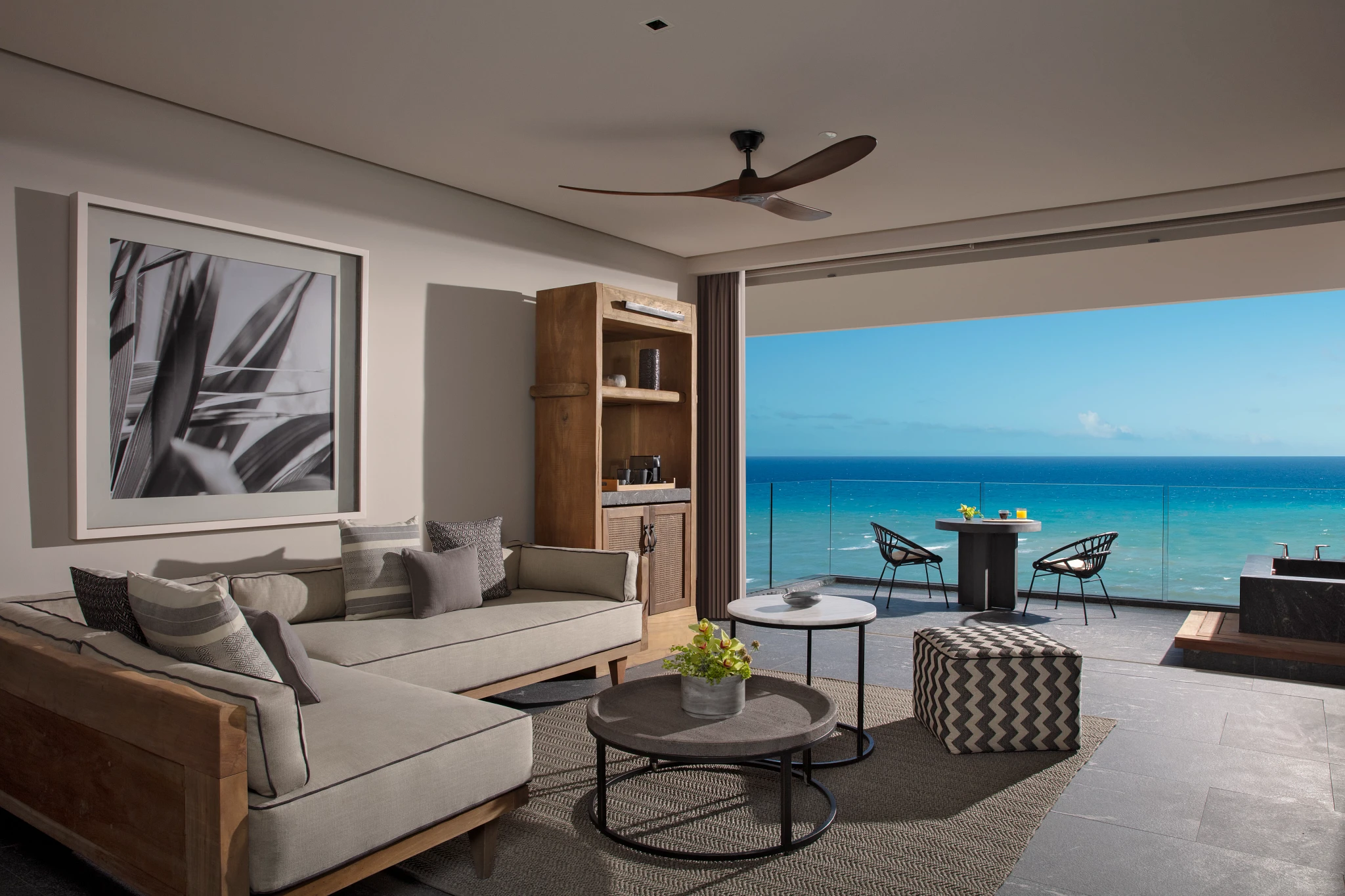 Master Suite living area with terrace view and ocean sightlines